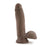 Natural 7 inch brown vibrating cock and balls with suction cup base