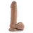 8 inch light brown cock and balls dildo with suction cup base 