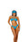 Lycra Bikini Top and Matching G-String - One Size - Turquiose