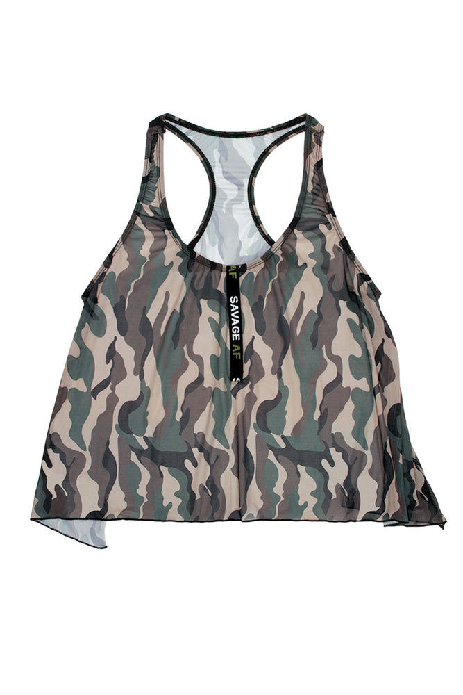 Savage Af Swing Top - Forest Camo - S-m
