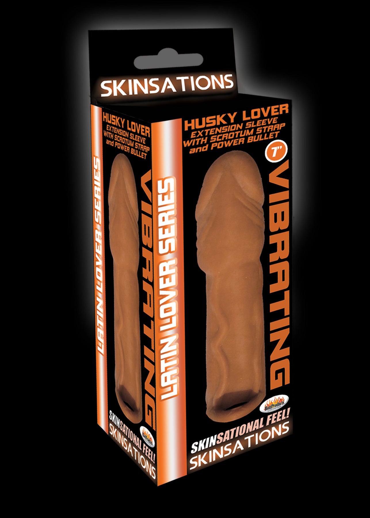 Skinsations Latin Lover Series Husky Lover 7 Inch Vibrating - Brown