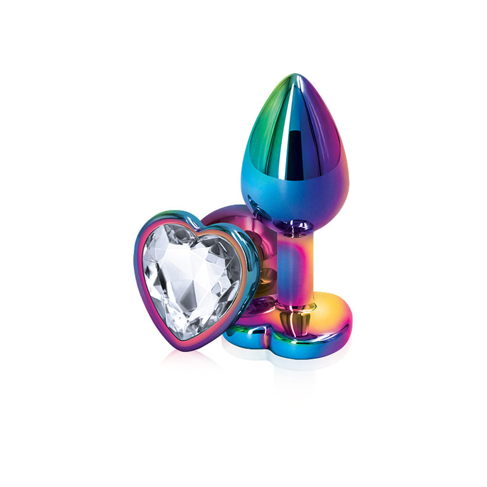 Rear Assets - Multicolor Heart - Small - Clear