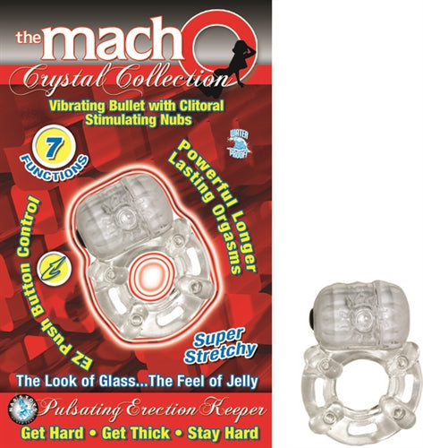 The Macho Crystal Collection Pulsating Erection Keeper - Clear
