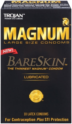 Trojan Magnum Bareskin Large Size Condoms - 10 Pack