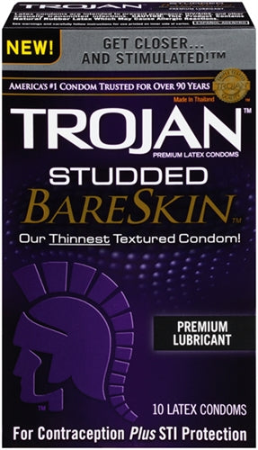 Trojan Studded Bareskin 10 Pack