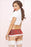 Four Piece School Girl Set - One Size - White/red