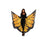 Festival Butterfly Wing Halter Cape - Orange/  - One Size - Black