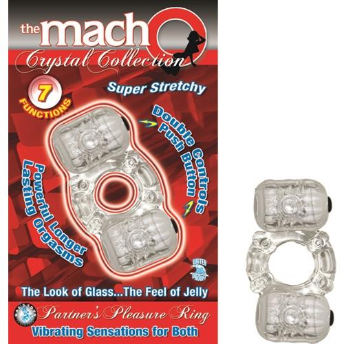 The Macho Crystal Collection Partners Pleasure Ring Clear