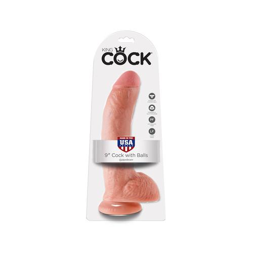 King Cock 9-Inch Cock With Balls - Flesh
