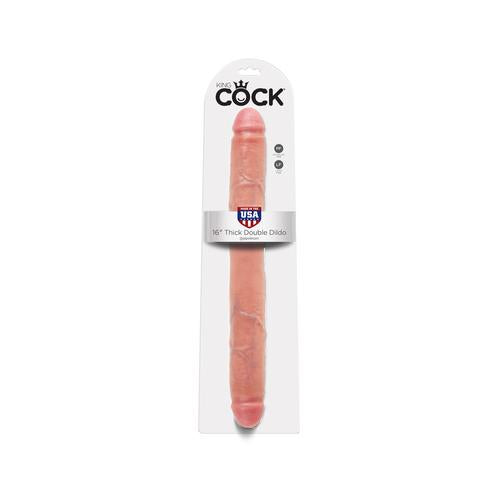 King Cock 16 Inch Thick Double  Dildo - Flesh