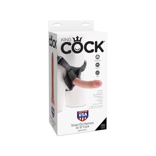 King Cock Strap on Harness With 8 Inch Cock - Flesh