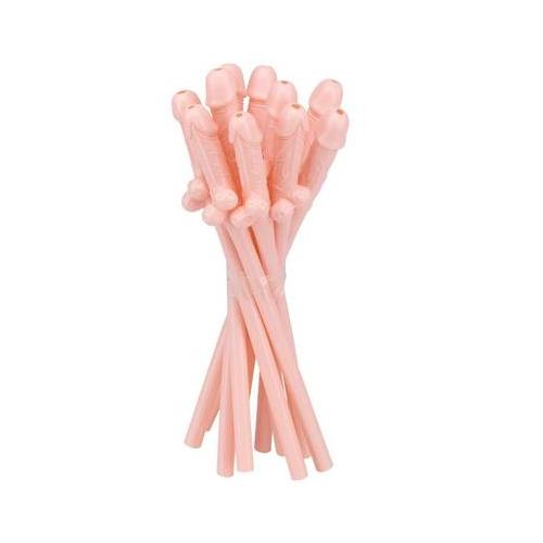 Bachelorette Party Favors 10 Dicky Sipping Straws - Light
